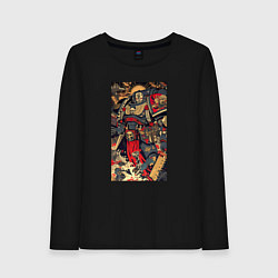 Лонгслив хлопковый женский Вархаммер 40000 арт, цвет: черный