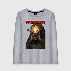 Лонгслив хлопковый женский Predator scream, цвет: меланж