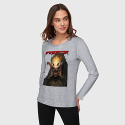 Лонгслив хлопковый женский Predator scream, цвет: меланж — фото 2