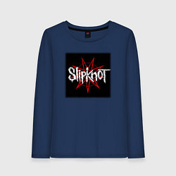 Лонгслив хлопковый женский Слипкнот лого, цвет: тёмно-синий