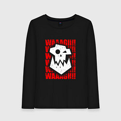 Лонгслив хлопковый женский Waaagh warhammer - белый, цвет: черный