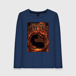 Лонгслив хлопковый женский Mortal kombat trilogy, цвет: тёмно-синий