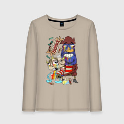 Лонгслив хлопковый женский Flapjack - rainbow, цвет: миндальный