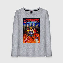 Лонгслив хлопковый женский Streets of rage - bare knuckle, цвет: меланж