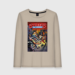 Лонгслив хлопковый женский Обнаженный кулак - улицы ярости, цвет: миндальный
