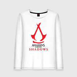 Лонгслив хлопковый женский Assassins Creed Shadows - badge, цвет: белый