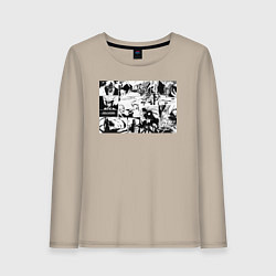 Лонгслив хлопковый женский Блич арт, цвет: миндальный