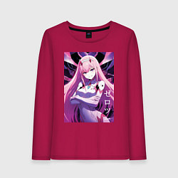 Лонгслив хлопковый женский Zero two Darling in the Franxx - ai art, цвет: маджента