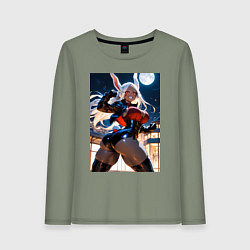 Лонгслив хлопковый женский Мирко из Моя геройская академия в неофициальном ко, цвет: авокадо