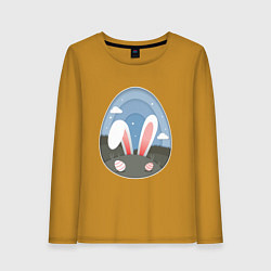 Лонгслив хлопковый женский Яйцо с ушами, цвет: горчичный