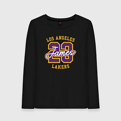Лонгслив хлопковый женский Lebron James Lakers, цвет: черный