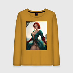 Лонгслив хлопковый женский Трисс Меригольд Ведьмак 3, цвет: горчичный