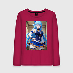 Лонгслив хлопковый женский Богиня Аква Коносуба, цвет: маджента