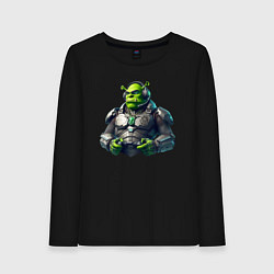 Лонгслив хлопковый женский G2 esports team - cyber Shrek, цвет: черный