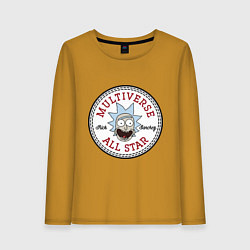 Лонгслив хлопковый женский Нашивка с Риком Санчесом, цвет: горчичный