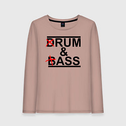 Лонгслив хлопковый женский Drum and bass color, цвет: пыльно-розовый