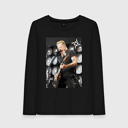 Лонгслив хлопковый женский James Alan Hatfield - Metallica, цвет: черный