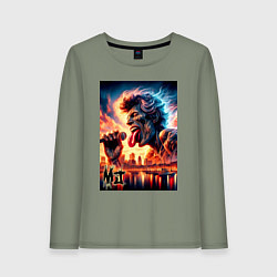 Лонгслив хлопковый женский Mick Jagger - legend, цвет: авокадо