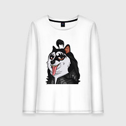 Лонгслив хлопковый женский NFT Doge - Kiss, цвет: белый