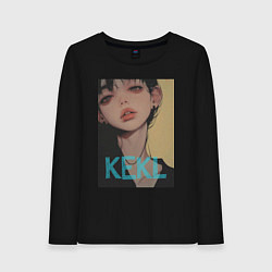 Лонгслив хлопковый женский Mood girl kekl, цвет: черный