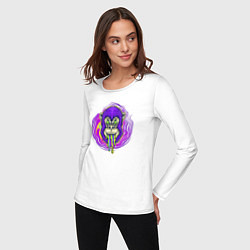 Лонгслив хлопковый женский Purple monkey, цвет: белый — фото 2