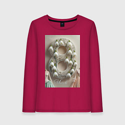 Лонгслив хлопковый женский Ландыши девушкам на 8 марта, цвет: маджента