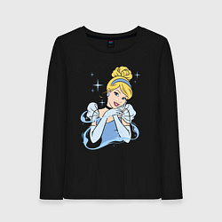 Лонгслив хлопковый женский Золушка - big pictures, цвет: черный