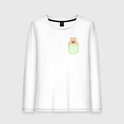 Лонгслив хлопковый женский Han quokka in pocket, цвет: белый