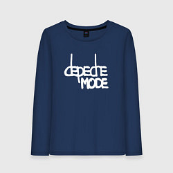 Лонгслив хлопковый женский Depeche Mode - exciter logo, цвет: тёмно-синий
