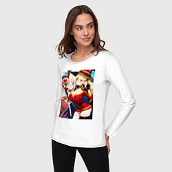 Лонгслив хлопковый женский Марин Китагава косплей Мегумин, цвет: белый — фото 2