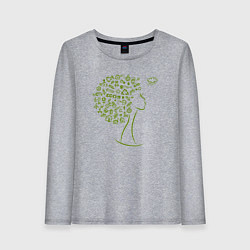 Лонгслив хлопковый женский Эко девчонка, цвет: меланж