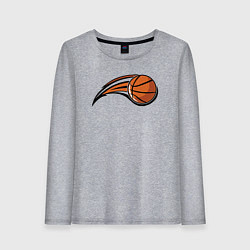 Лонгслив хлопковый женский Basketball shot, цвет: меланж