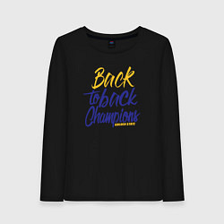 Лонгслив хлопковый женский Golden State back to back, цвет: черный