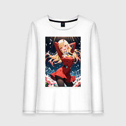 Лонгслив хлопковый женский Марин Китагава косплей 002 Darling in the Franxx, цвет: белый