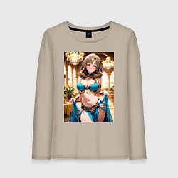 Лонгслив хлопковый женский Mamako oosuki в одежде танцощицы, цвет: миндальный