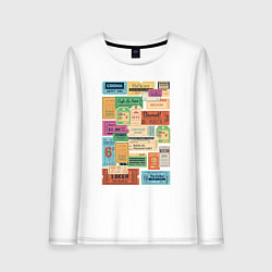 Женский лонгслив Ретро билеты марки