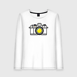 Лонгслив хлопковый женский Креативная фотография, цвет: белый