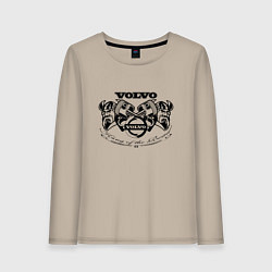 Лонгслив хлопковый женский Вольво и викинги, цвет: миндальный