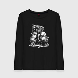 Лонгслив хлопковый женский Гордость рабочего класса, цвет: черный