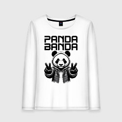 Лонгслив хлопковый женский Panda banda - mafia, цвет: белый