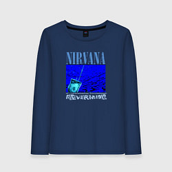 Лонгслив хлопковый женский Nirvana nevermind rock, цвет: тёмно-синий