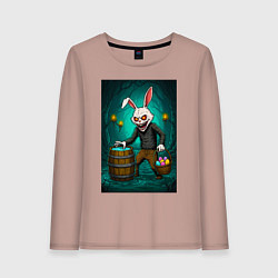 Лонгслив хлопковый женский Кошмар на Пасху, цвет: пыльно-розовый