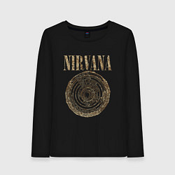 Лонгслив хлопковый женский Nirvana Circles of hell, цвет: черный