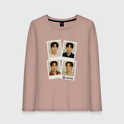 Лонгслив хлопковый женский Astro фотографии, цвет: пыльно-розовый