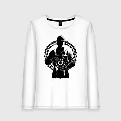 Лонгслив хлопковый женский Шестерня нефтяника, цвет: белый
