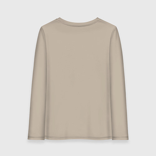 Женский лонгслив Шеф-повар с ложкой черной краской / Миндальный – фото 2