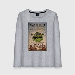 Лонгслив хлопковый женский Разыскивается огр, цвет: меланж