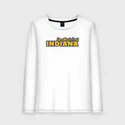 Лонгслив хлопковый женский Speed basketball Indiana, цвет: белый