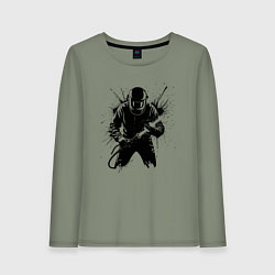 Лонгслив хлопковый женский Сварщик с плазмой, цвет: авокадо