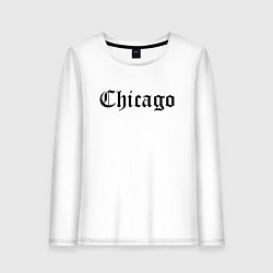 Лонгслив хлопковый женский Chicago Illinois - USA, цвет: белый